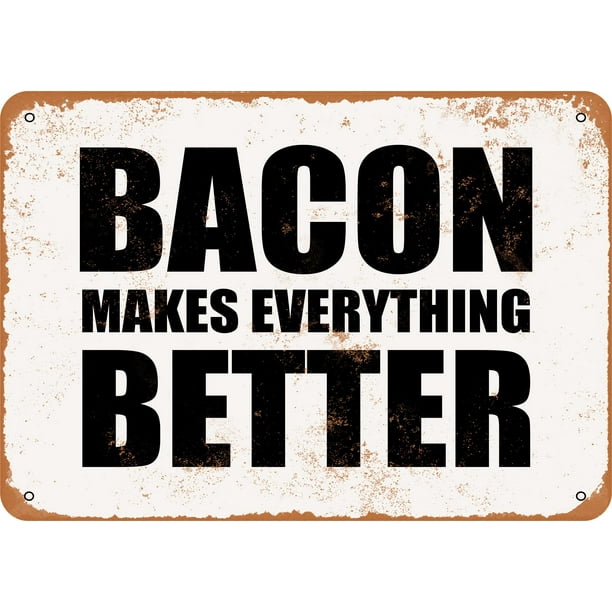 New Bacon Lovers BACON FACTS Kitchen Decor Tin Metal Sign